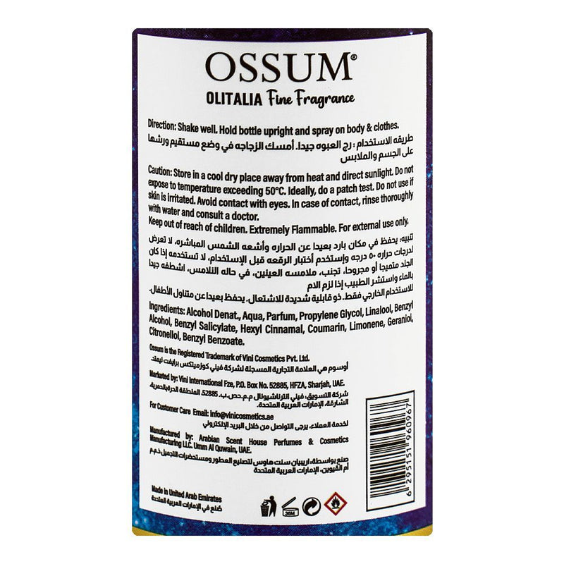 Ossum Thou Wishes Body Mist 250ml Long-Lasting Fresh & Elegant Fragrance