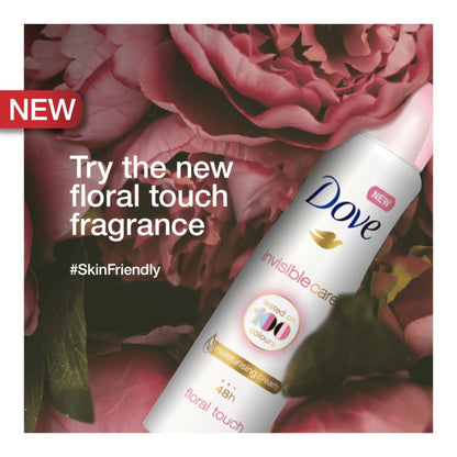 Dove Invisible Care Anti-Perspirant Deodorant Spray Floral Touch 250 ml Long-Lasting Freshness & Invisible Protection