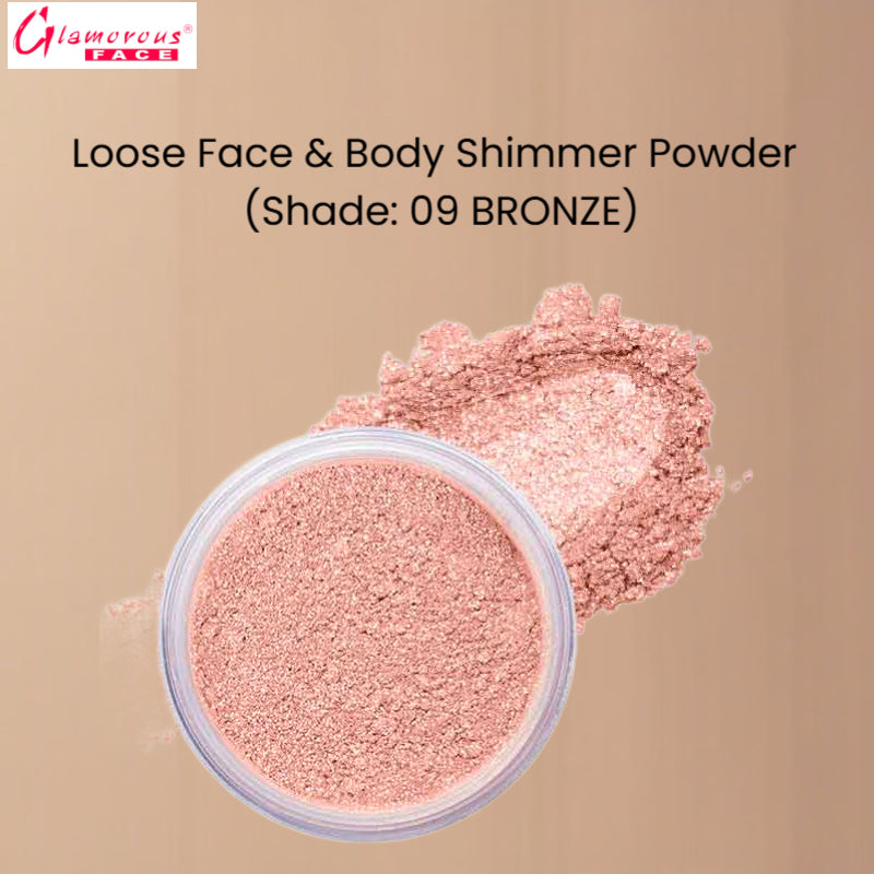 Glamorous Face Loose Face & Body Shimmer Powder (Shade: 09 Bronze)