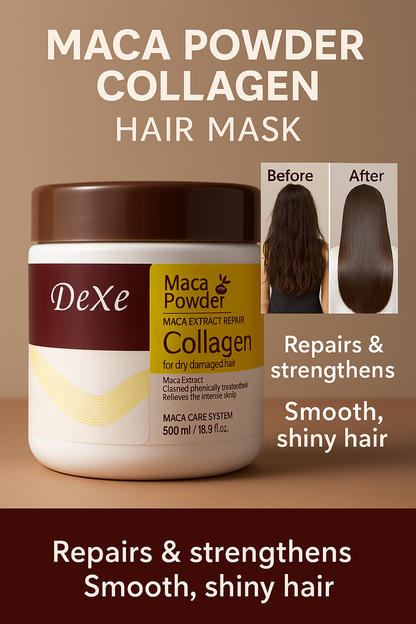 Dexe Collagen Hair Mask for Dry & Damaged Hair 500 ml Deep Repair, Strengthening & Moisture Care