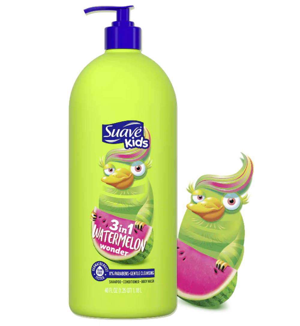 Suave Kids 3 in 1 Watermelon Wonder Shampoo + Conditioner + Body Wash 532ml