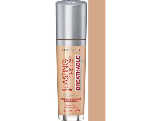 Rimmel Lasting Finish Breathable Foundation Makeup 200 Soft Beige 30 ml