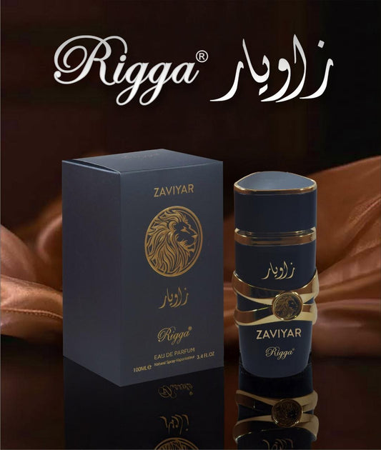 Rigga Zaviyar Black Eau de Parfum 100ml - Long Lasting Deep Woody Spicy Fragrance Perfume for Men Strong Masculine Night Wear