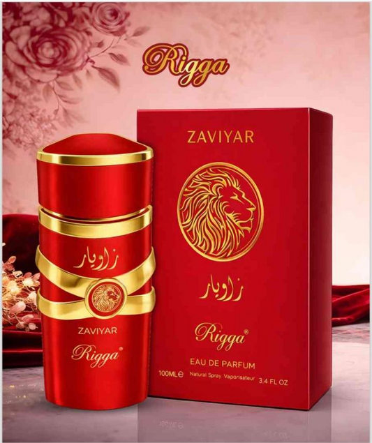 Rigga Zaviyar Red Eau de Parfum 100ml - Long Lasting Warm Spicy Woody Fragrance Perfume for Men Strong Masculine Daily Wear S