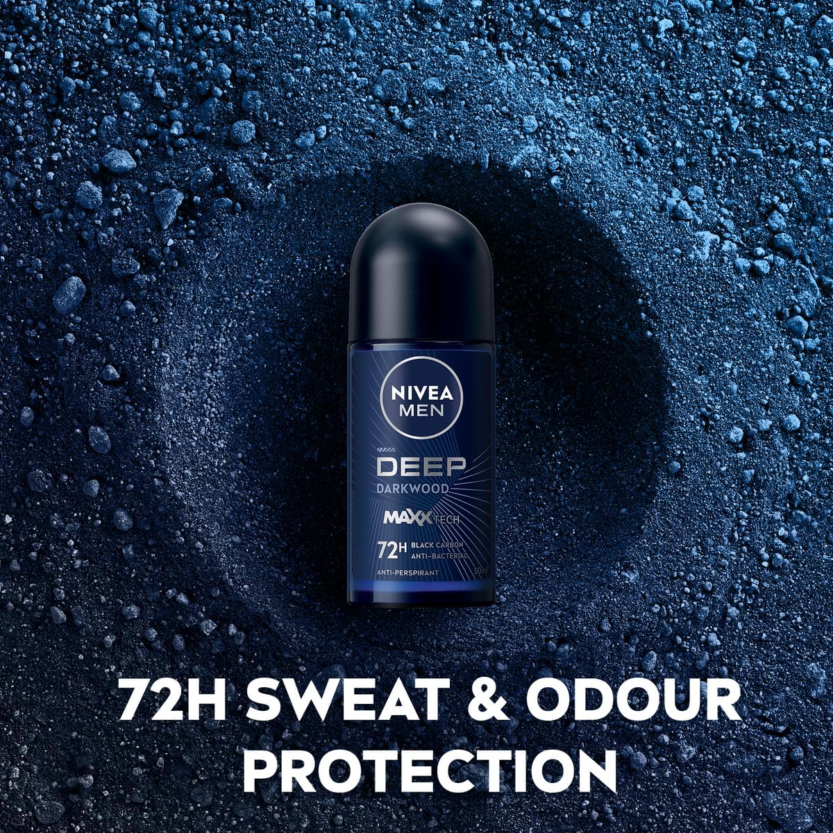 Nivea Men Deep Darkwood Black Carbon 72H Anti Perspirant Deodorant Roll On 50ml