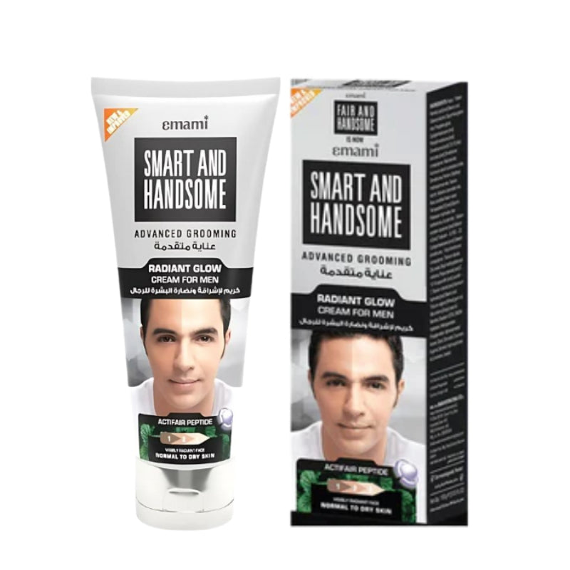 Emami Smart and Handsome Advanced Grooming Radiant Glow Cream 25g for Men – Instant Brightening Skin Cream for Even Tone, Fre