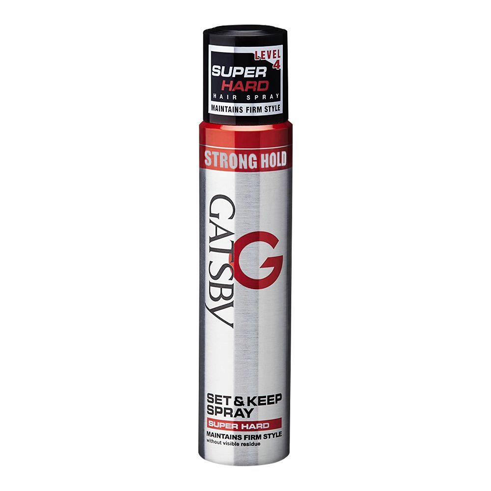 Gatsby Set & Keep Super Hard Hair Spray Strong Hold 250ml – Long Lasting Hair Styling Spray for Men Extreme Hold Frizz Contro
