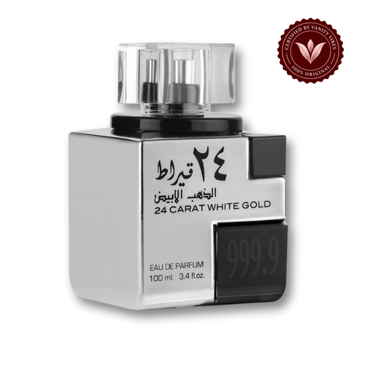 Lattafa 24 Carat White Gold Eau de Parfum 100ml - Long Lasting Original Luxury Unisex Fragrance for Men & Women