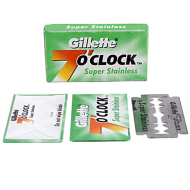 Gillette 7’O Clock Super Stainless Double Edge Razor Blades 100pcs (20x5) - Sharp & Durable Shaving Blades