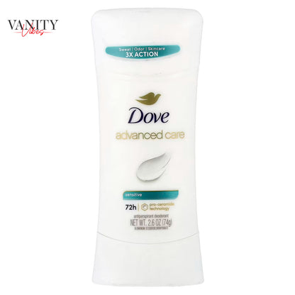 Dove Advanced Care Sensitive Antiperspirant Stick Deodorant 2.6Oz-(74g)