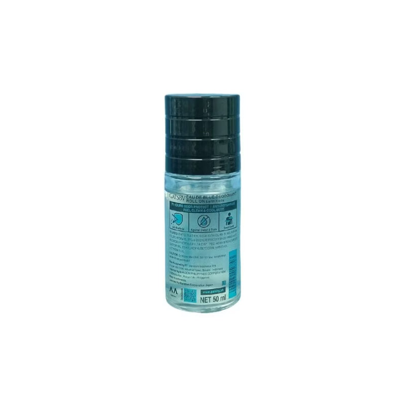 Gatsby Eau de Blue Roll-On Deodorant 50ml – 72H Odor Protection Earth Code