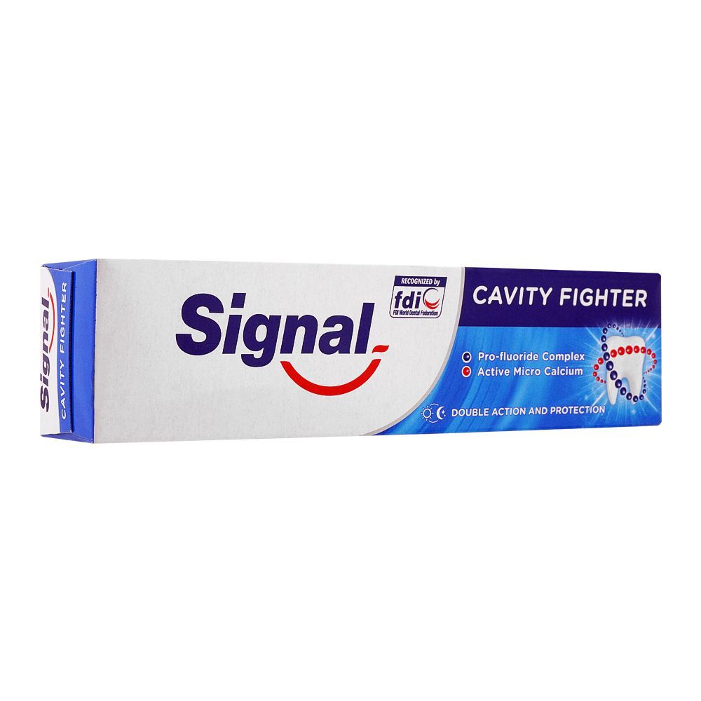 Signal Cavity Fighter Double Action Toothpaste 100ml – Strong Cavity Protection Toothpaste for Healthy Teeth, Fresh Breath, P