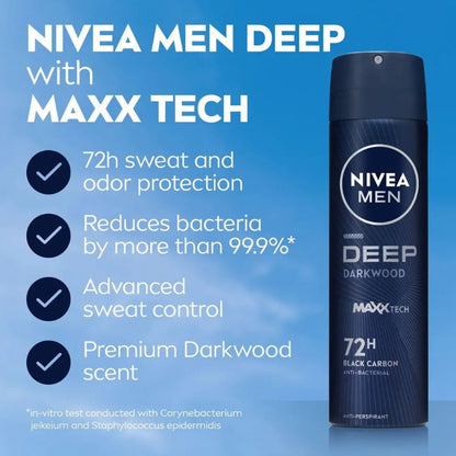 NIVEA MEN DEEP Darkwood Anti-Perspirant Deodorant 150ml