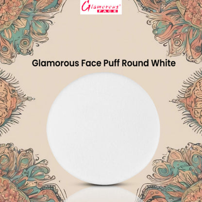 Glamorous Face Puff Round White (B)