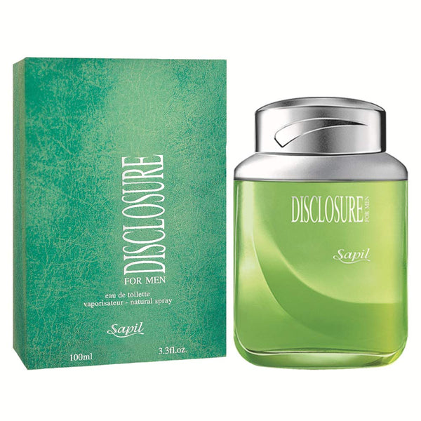 Sapil Disclosure Green Eau de Toilette for Men 100ml - Long Lasting Fresh Aquatic Woody Fragrance Perfume with All Day Confid