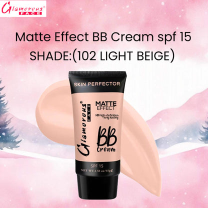 Glamorous Face Matte Effect BB Cream spf 15 (Shade:102 Light Beige)