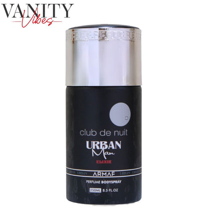 Armaf Club De Nuit Urban Man Elixir Perfumed Body Spray 250ml Long-Lasting Bold & Masculine Fragrance