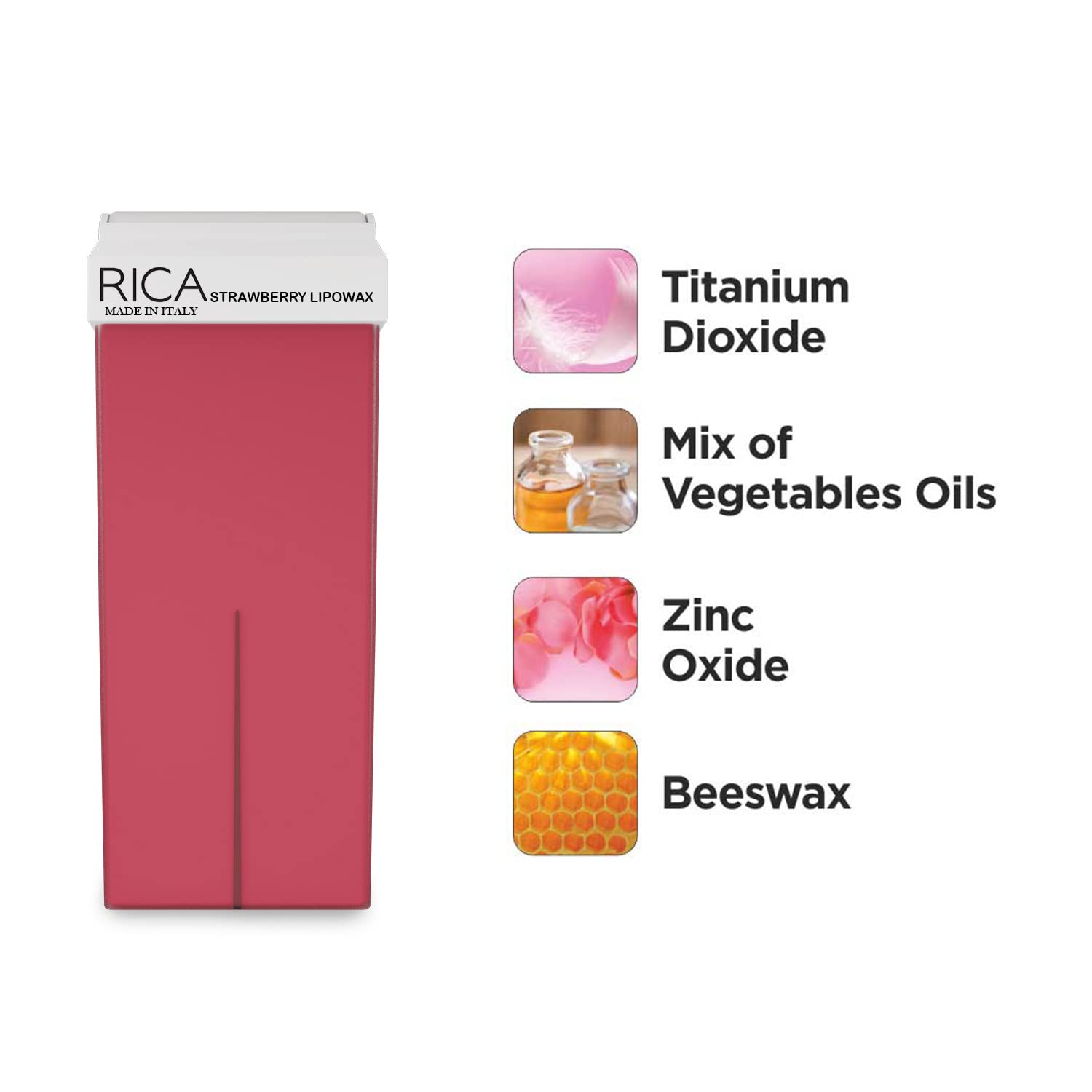 Rica Strawberry Combination Skin Roll on Wax Refill - 100 ML