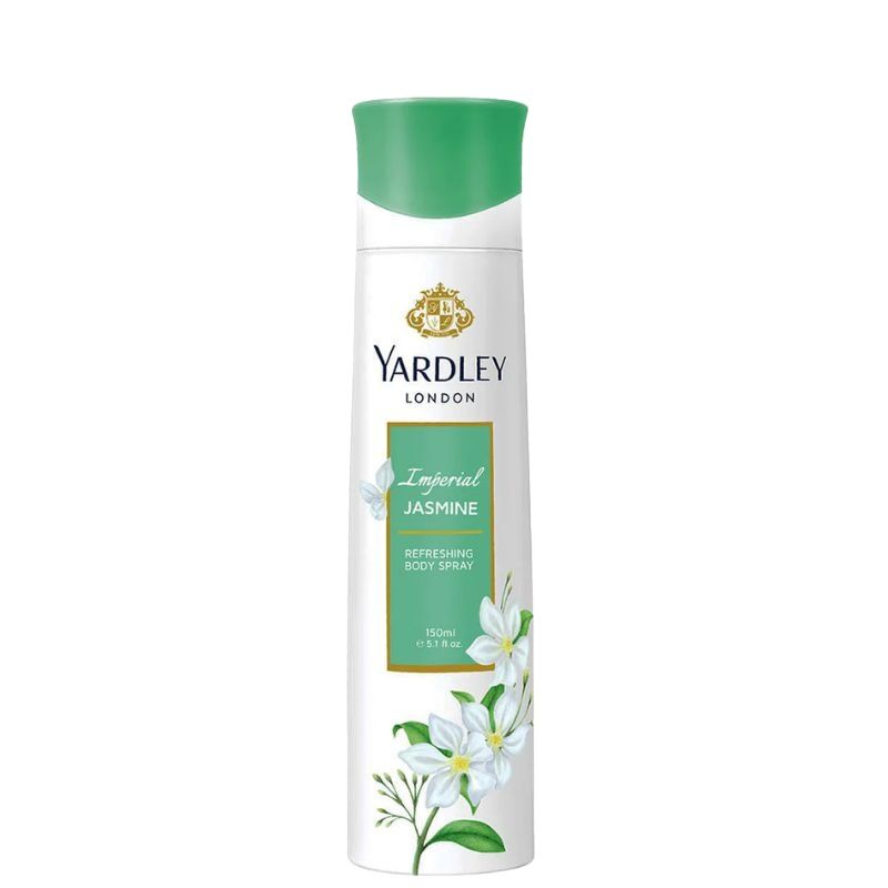 Yardley London Imperial Jasmine Body Spray for Women 150ml – Elegant Floral Jasmine Fragrance Mist with Warm Musk & Amber Not