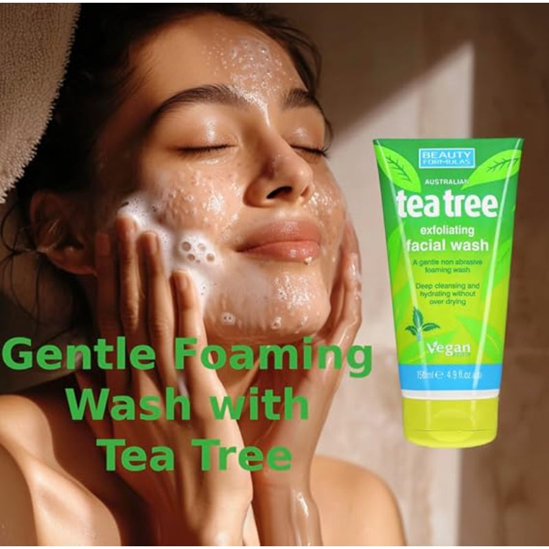 Beauty Formulas Tea Tree Exfoliating Facial Wash 150ml