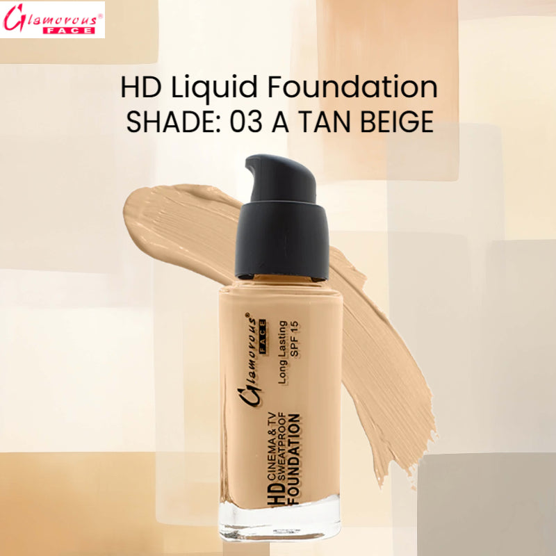 Glamorous Face HD Liquid Foundation (03 A Tan Beige)