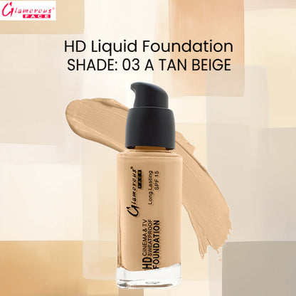 Glamorous Face HD Liquid Foundation (03 A Tan Beige)