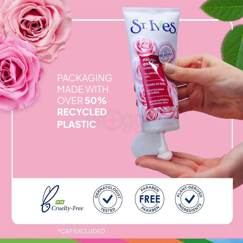 St. Ives Rose Water & Aloe Micro Exfoliant for Sensitive Skin 170g