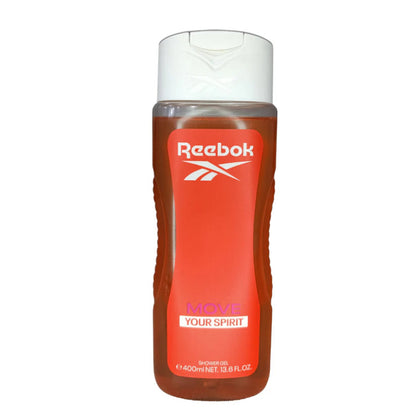 Reebok Women Move Your Spirit Shower Gel 400ml – All-in-One Hair, Face & Body Wash for Deep Cleansing, Long Lasting Fresh Fem