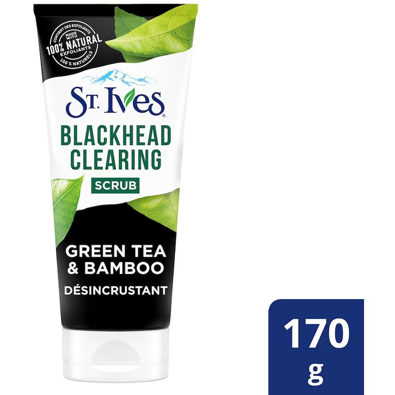 St. Ives Blackhead Clearing Scrub Green Tea & Bamboo 170g Deep Cleansing & Exfoliating Face Scrub