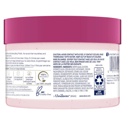 Dove Exfoliating Body Polish Pomegranate Seeds & Shea Butter 298g – Gommage Exfoliant Pour Le Corps for Smooth Soft Skin