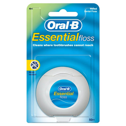 Oral-B Mint Essential Dental Floss 50m – Cleans Where Toothbrushes Cannot Reach for Fresh & Healthy Gums