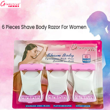 Glamorous Face 6 Pieces Shave Body Razor For Women