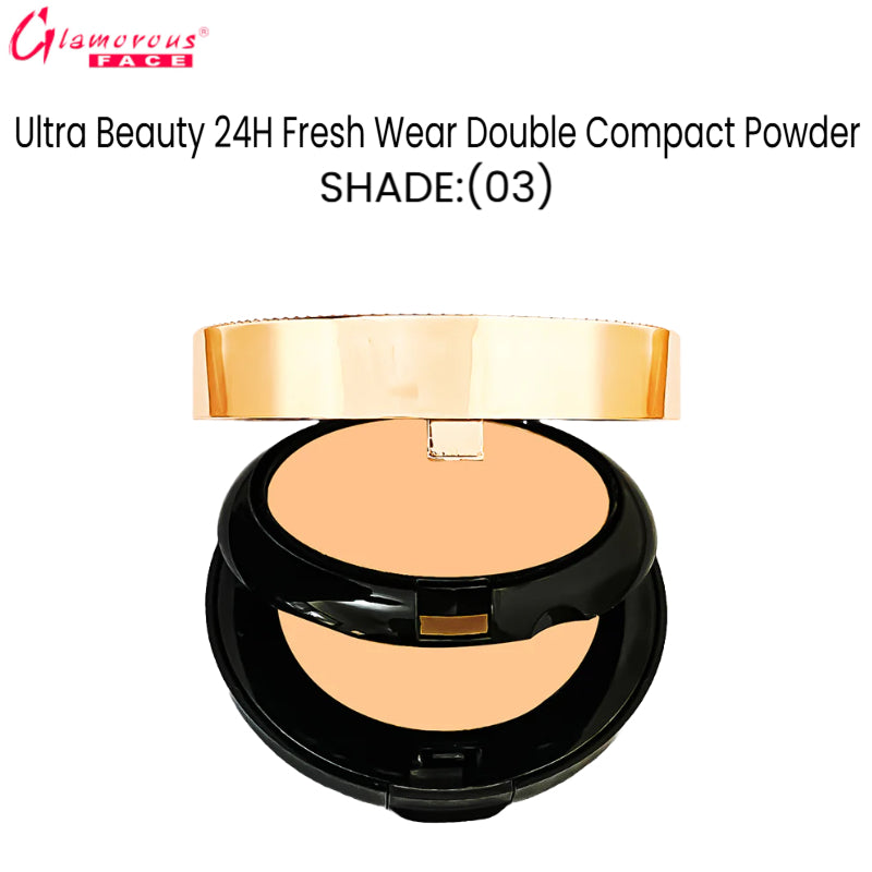 Glamorous Face Ultra Beauty 24H Fresh Wear Double Compact Powder (Shade:03)