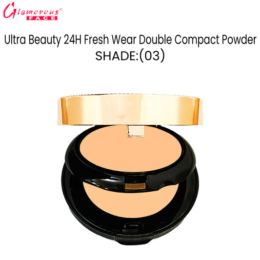 Glamorous Face Ultra Beauty 24H Fresh Wear Double Compact Powder (Shade:03)