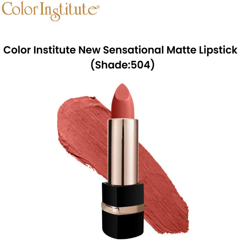 Color Institute New Sensational Matte Lipstick (Shade:504)