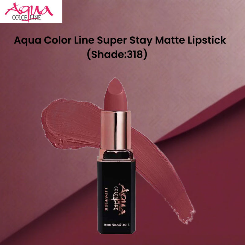 Aqua Color Line Super Stay Matte Lipstick (Shade:318)