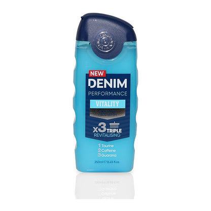 Denim Performance Vitality Body and Face Wash X 3 Triple Revitalising 250 ml