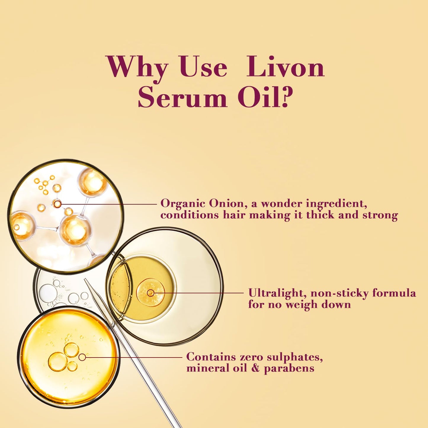 Livon Organic Onion Repairing Hair Oil with Almond & Floral Extracts 100ml – Hair Fall Control Strengthening Nourishing Hair 