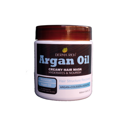 Derma Rich Argan Oil Creamy Hair Mask 500ml Deep Nourishment & Repair for Hair