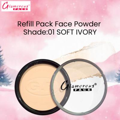 Glamorous Face Refill Pack Face Powder (Shade:01 Soft IVORY)