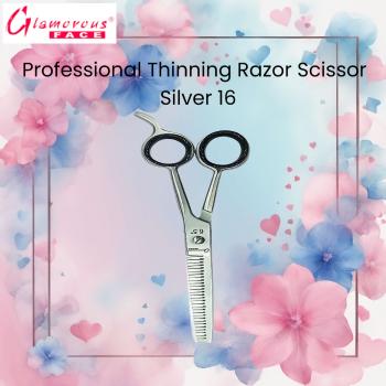 Glamorous Face Thinning Razor Scissor Silver 16