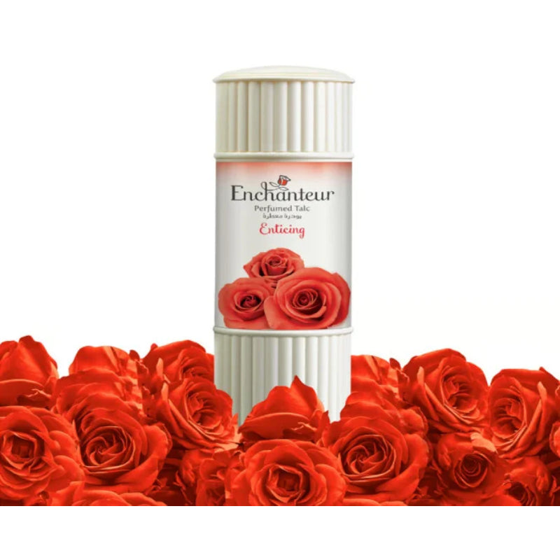 Enchanteur Enticing Perfumed Talcum Powder 125g - Long Lasting Floral Fruity Fragrance Body Powder for Soft Fresh Skin & Odor