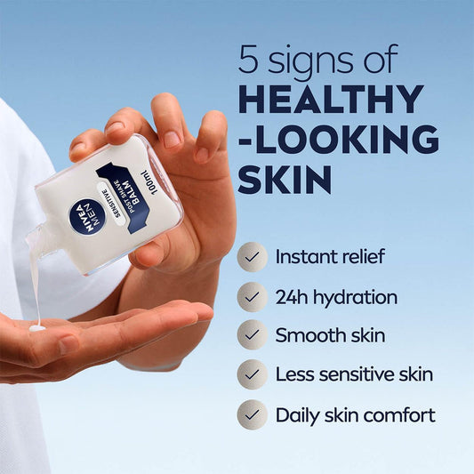 NIVEA Men Sensitive Post Shave Balm 100ml - Instant Hydrating Relief After Shave Care, Alcohol Free Formula, Redness & Irrita