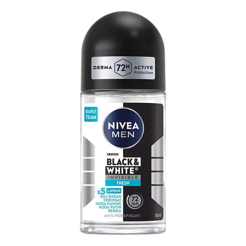 Nivea Men Black & White Invisible Fresh 72H Deodorant Roll on 50ml