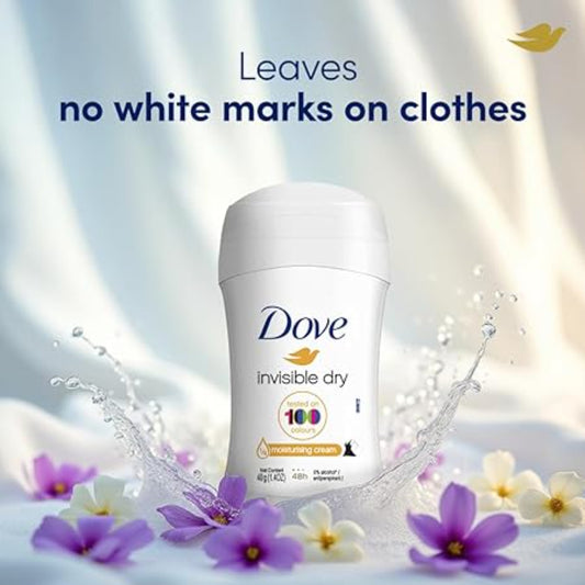 Dove Invisible Dry Tested On 100 Colors Anti Perspirant Deodorant Stick 40g