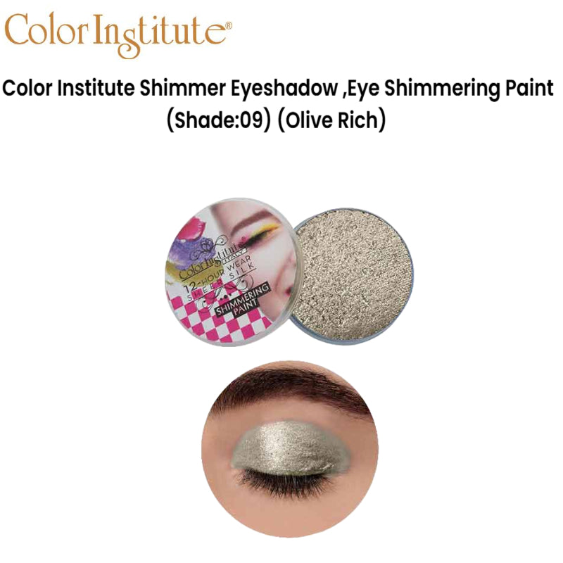 Color Institute Shimmer Eyeshadow . Eye Shimmering Paint (Shade:09) (Olive Rich)