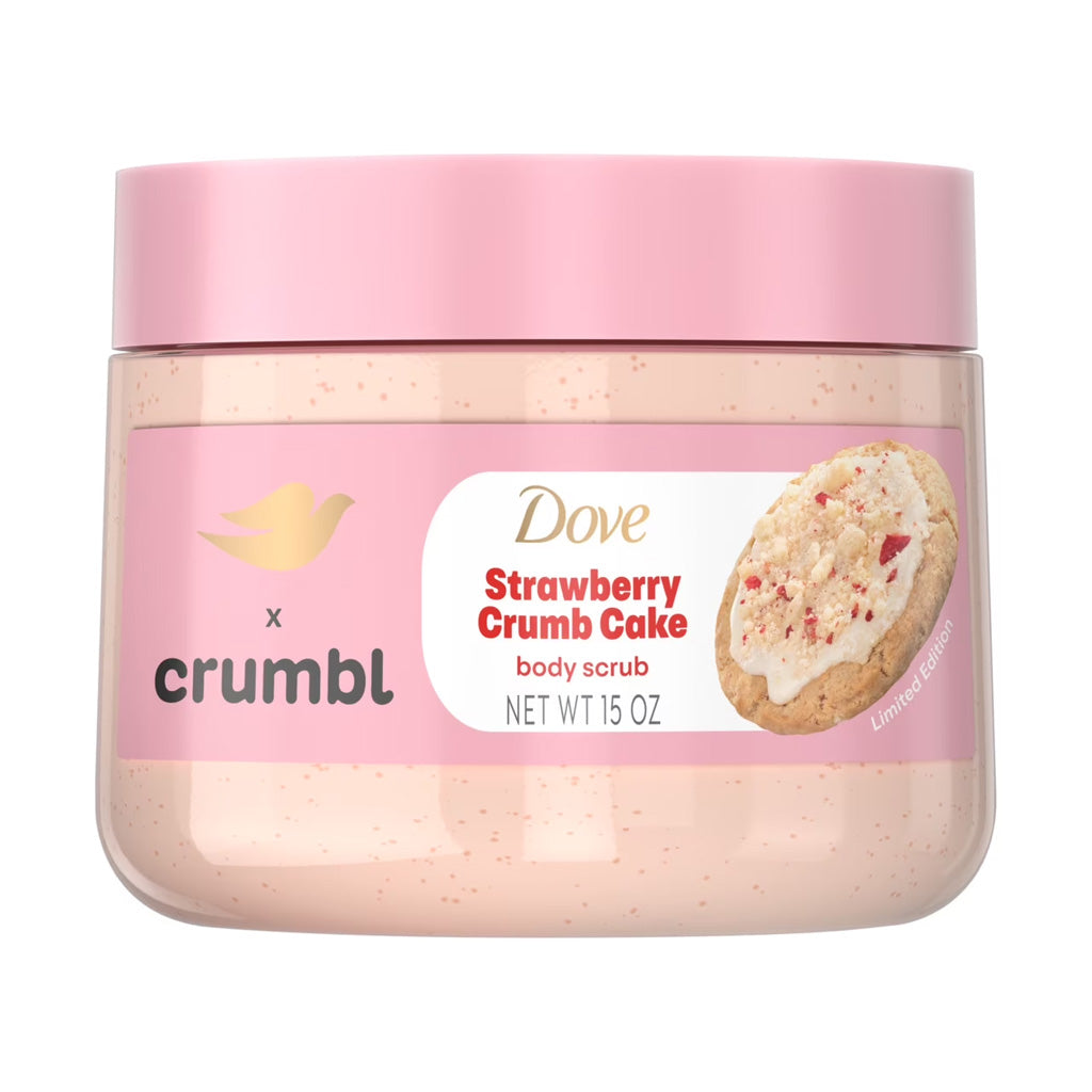 Dove x Crumbl Strawberry Crumb Cake Body Scrub 15oz – Exfoliating Body Polish for Smooth & Soft Skin