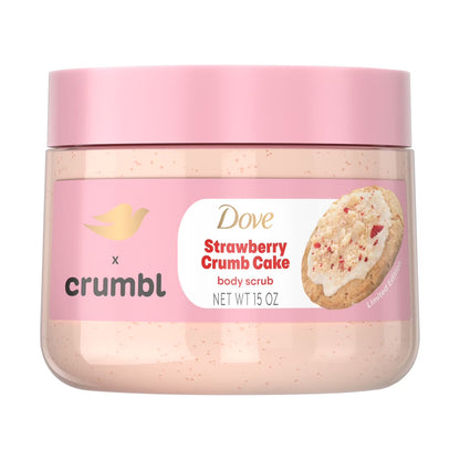 Dove x Crumbl Strawberry Crumb Cake Body Scrub 15oz – Exfoliating Body Polish for Smooth & Soft Skin