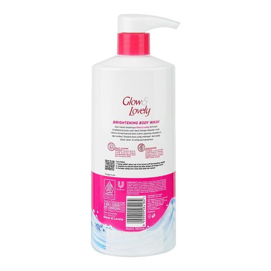 Glow & Lovely Multivitamin + Niacinamide Body Wash 550ml - Brightening & Nourishing Shower Gel for Glowing, Even Skin