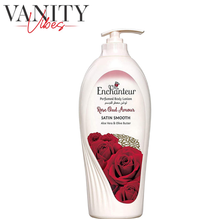Enchanteur Rose Oud Amour Lotion with Aloe Vera and Olive Butter Formula 500 ml